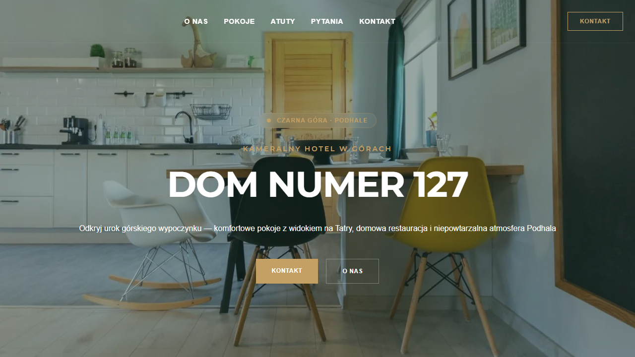 Hotel & Gastronomia - One-page z galerią obiektu. Dodatkowe menu bistro łatow wyszukiwalne w Google.    Integracja  z rezerwacją na booking.com.